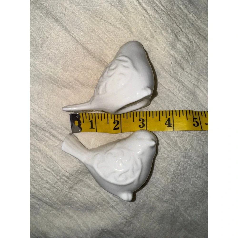 Pier One Farmhouse white bluebird salt and pepper shakers with stoppers
